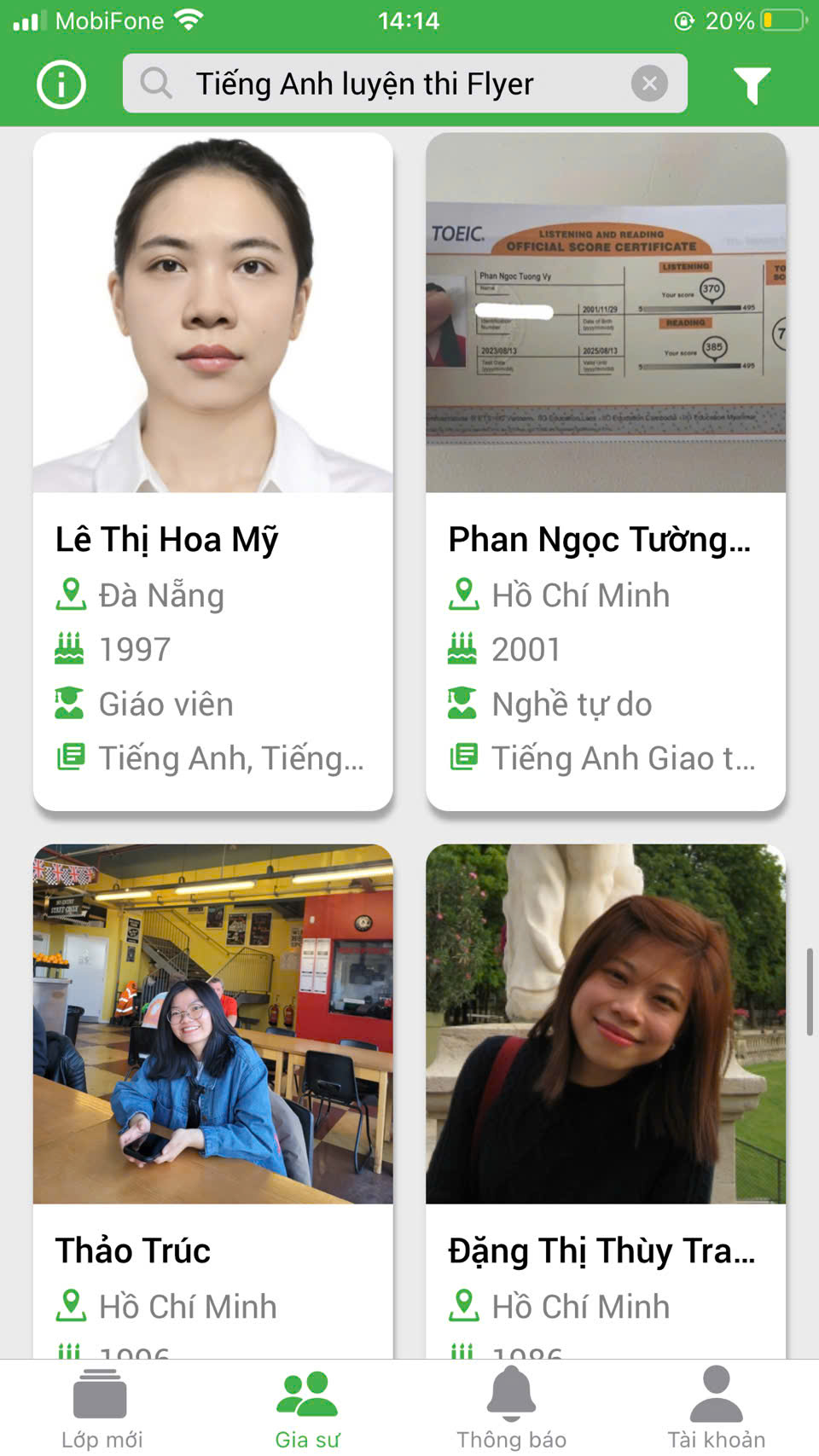 Dạy kèm luyện thi flyer